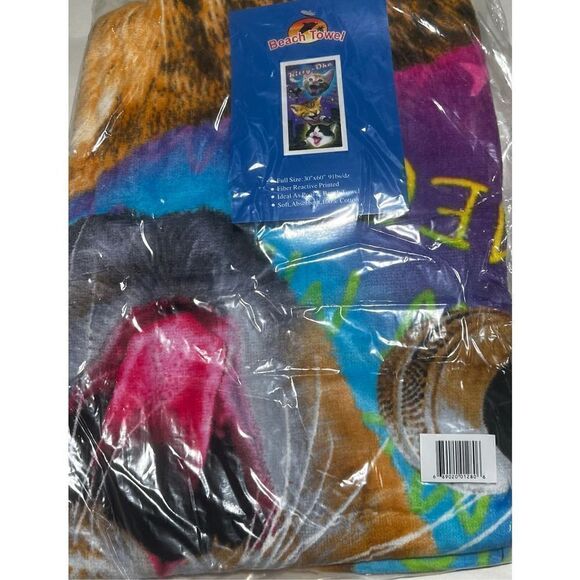 Kitty-Oke Beach Towel 30x60 - Picture 2 of 2